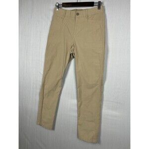Eddie Bauer Departure Pant Womens 2 Khaki Stretch Travel Hiking Zip Pocket